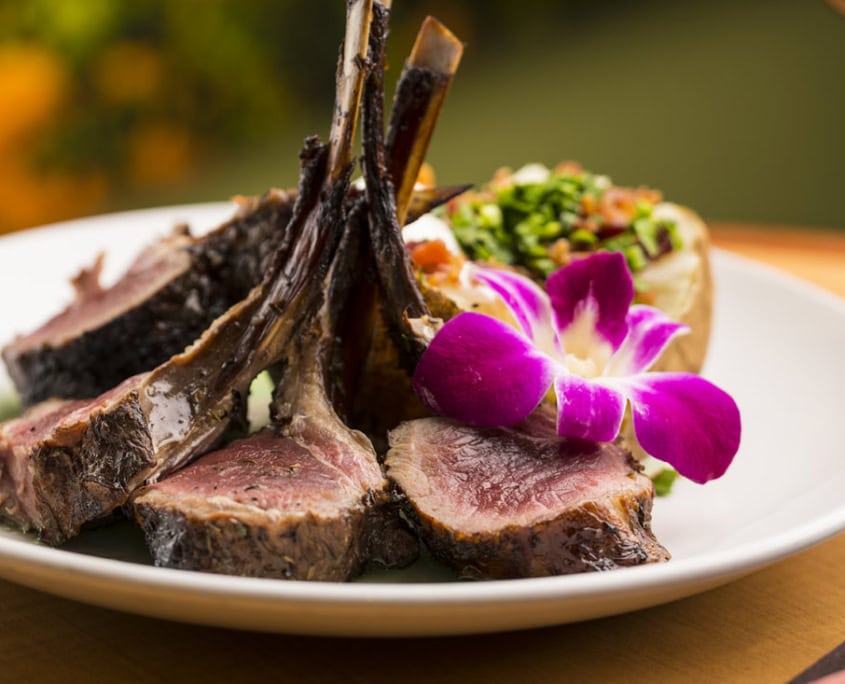 Rack of Lamb at the Bull Shed Restaurant